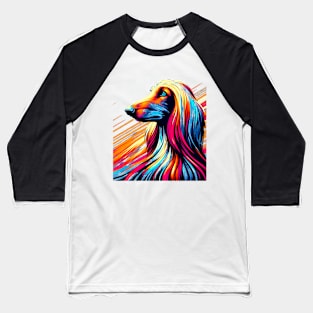 Cool Afghan Hound Colorful Dog Afghan Hound Art Baseball T-Shirt